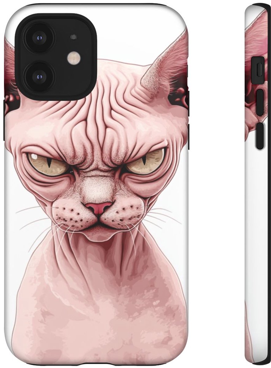 Roze Sfinxkat Illustratie – Telefoonhoesje Geschikt voor iPhone 12