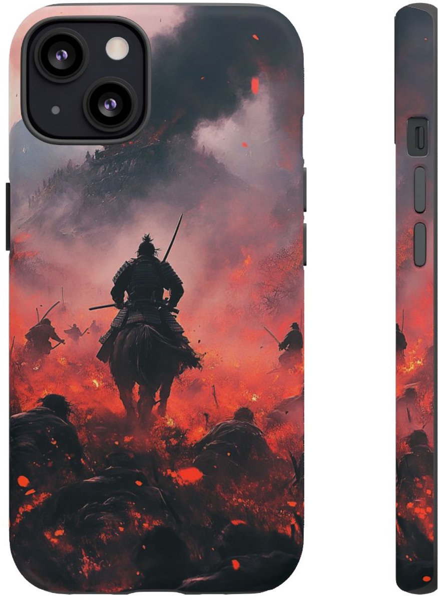 Slagveld met Samoerai – Telefoonhoesje Geschikt voor iPhone 13