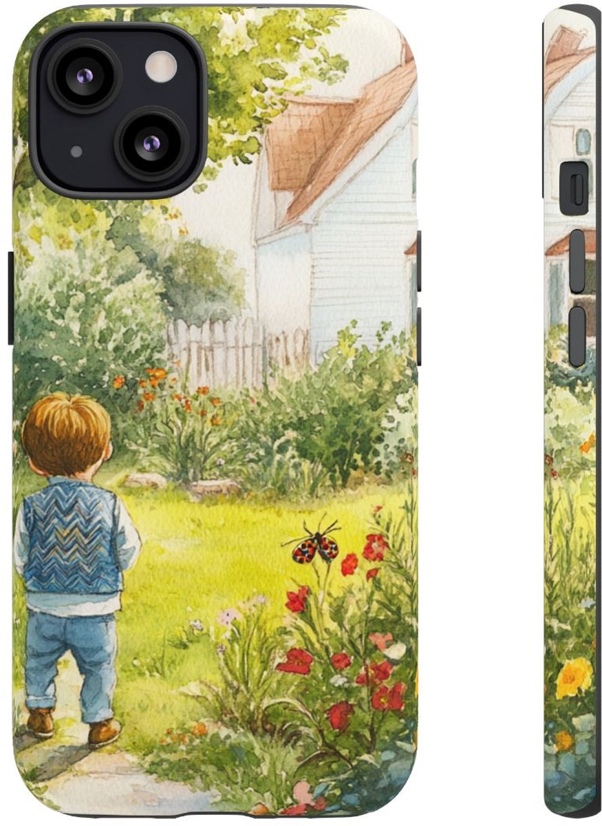 Kind in Tuin Aquarel – Telefoonhoesje Geschikt voor iPhone 13