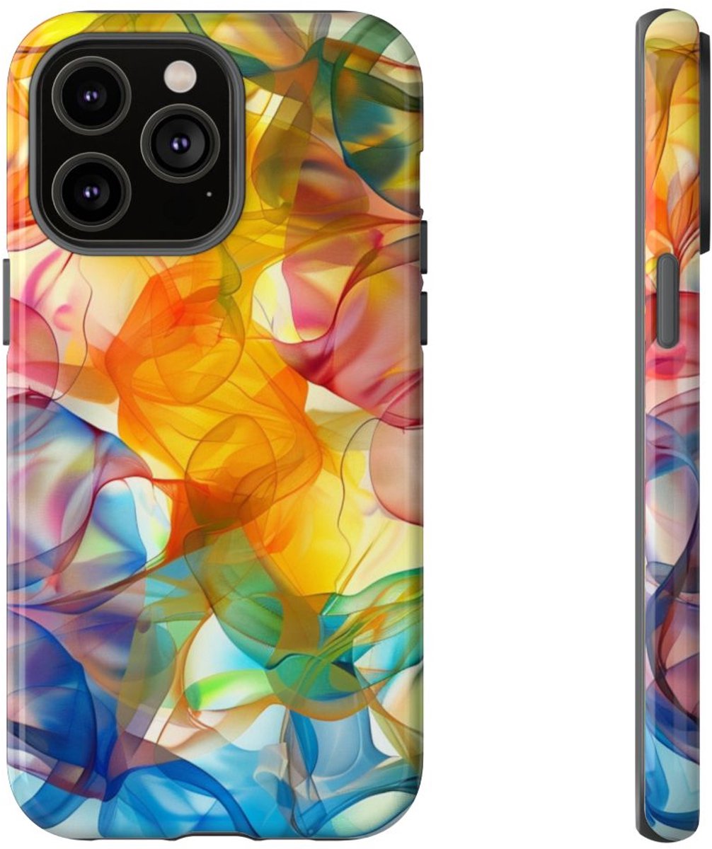 Kleurrijke Abstracte Vloeiende Vormen – Telefoonhoesje Geschikt voor iPhone 14 Pro Max