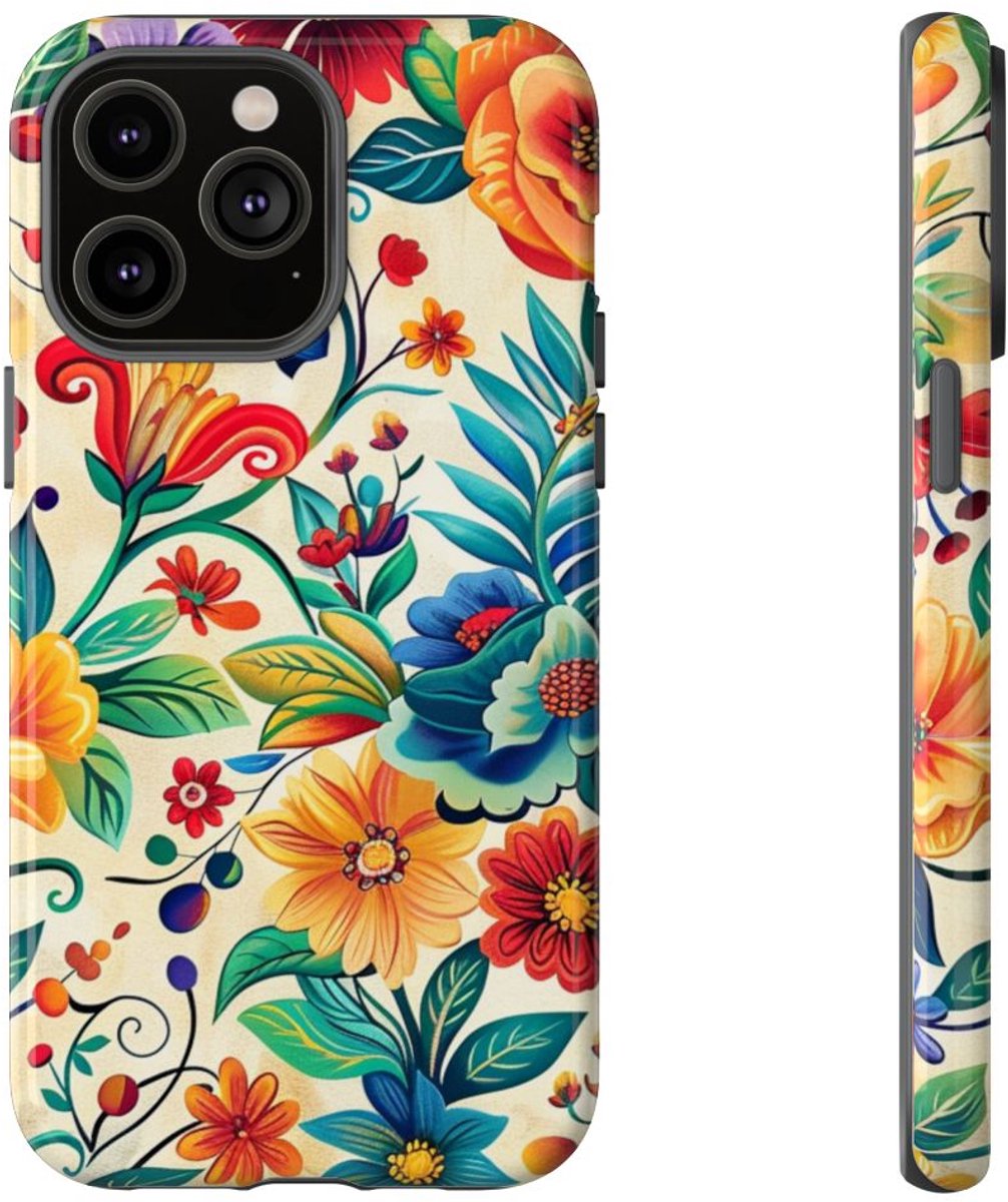 Vrolijk Multicolor Bloemenpatroon – Telefoonhoesje Geschikt voor iPhone 14 Pro Max