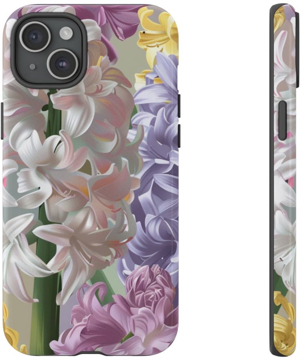 Kleurrijk Hyacinten Bloemenpatroon – Telefoonhoesje Geschikt voor iPhone 15 Plus