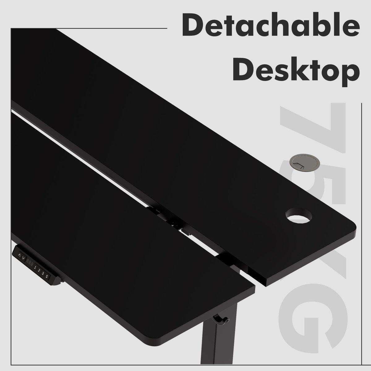 HOMAVO Zit-sta bureau elektrisch verstelbaar , Geheugenfunctie en anti-botsing, USB-A en TYPE C Poorten, Verstelbare Hoogte