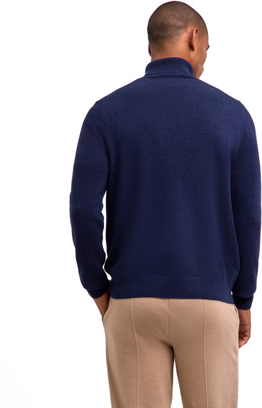 FALKE Favorites Lambswool zacht warm wol coltrui heren blauw - maat M
