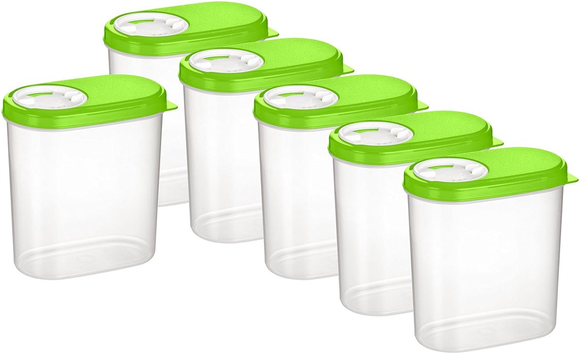 Kruidenpotjes Set van 6 - 0,30 liter - Groen - BPA-vrij