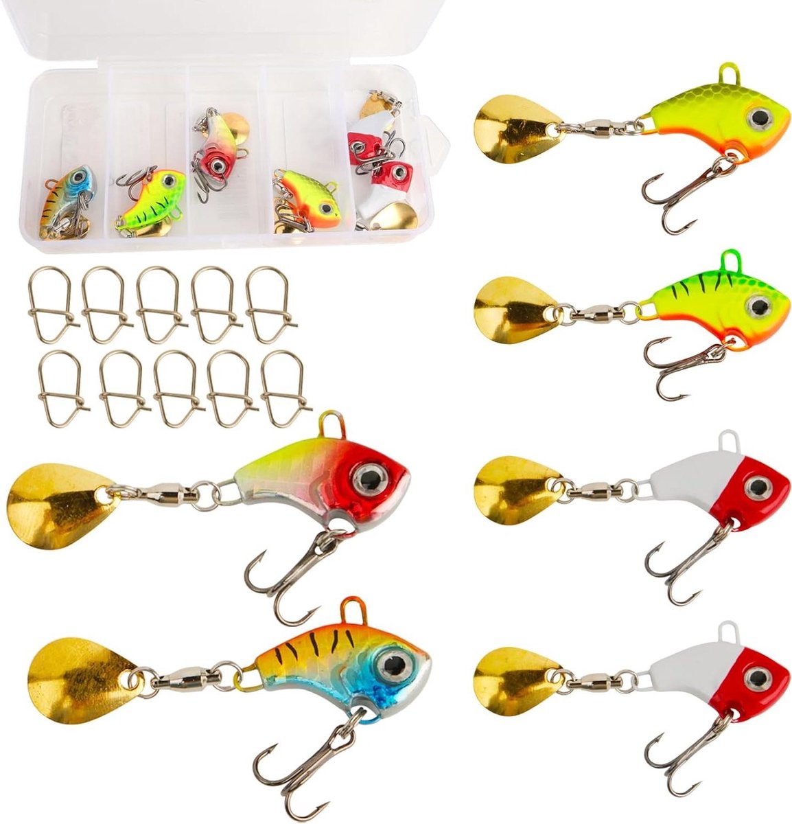 Inovra Plus - Vis specialist - 6 stuks metalen spinnerbait visaas voor baars, forel, snoek en meervalvangst