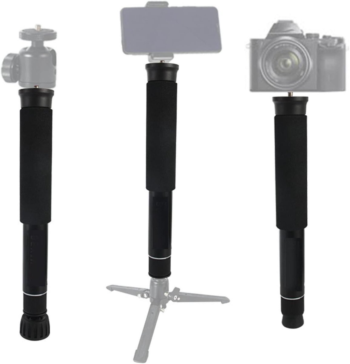 Allecto Plus - Camera Monopod Selfie Stick - Aluminiumlegering 8 Secties - Verlenging tot 157 Cm - Brede Compatibiliteit - Glijdt Niet Weg - Trekkingpaal - Brede Toepassing - Eenvoudig Mee te Nemen