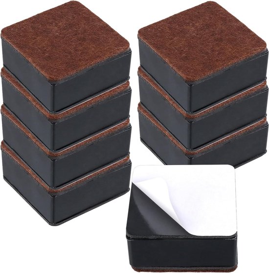 Design61 Meubelverhogers, 4-deel set, echt hout, tafelverhoger, olifantenvoet, bed riser