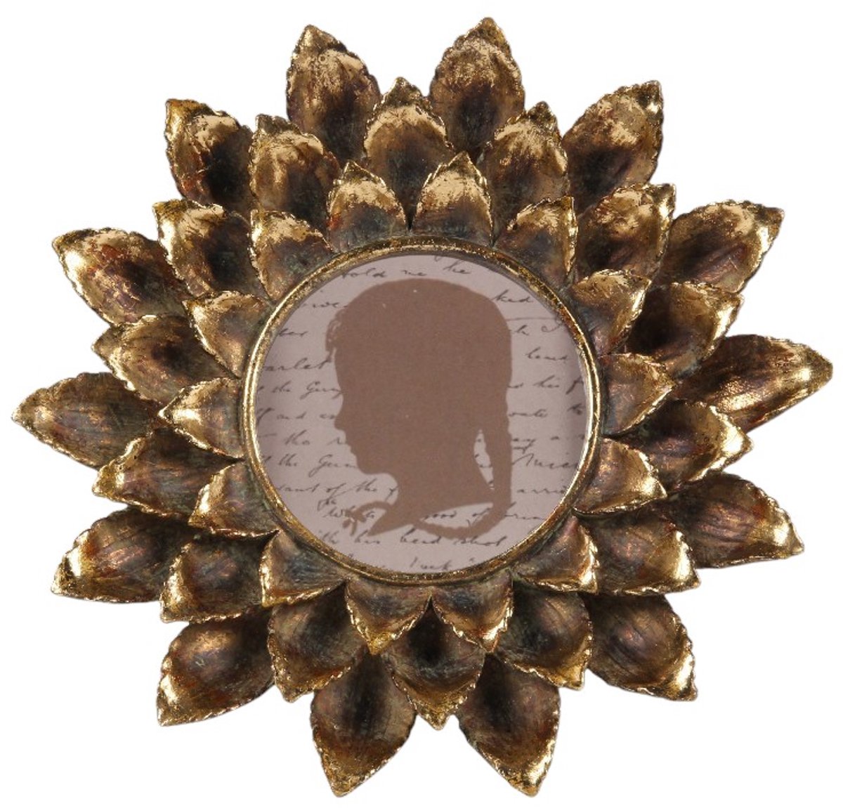 Baroque - Fotolijst - Fotolijst 10x10 cm - Goud - Resin - Rond - Staand - 23x23x2 - Polyresin