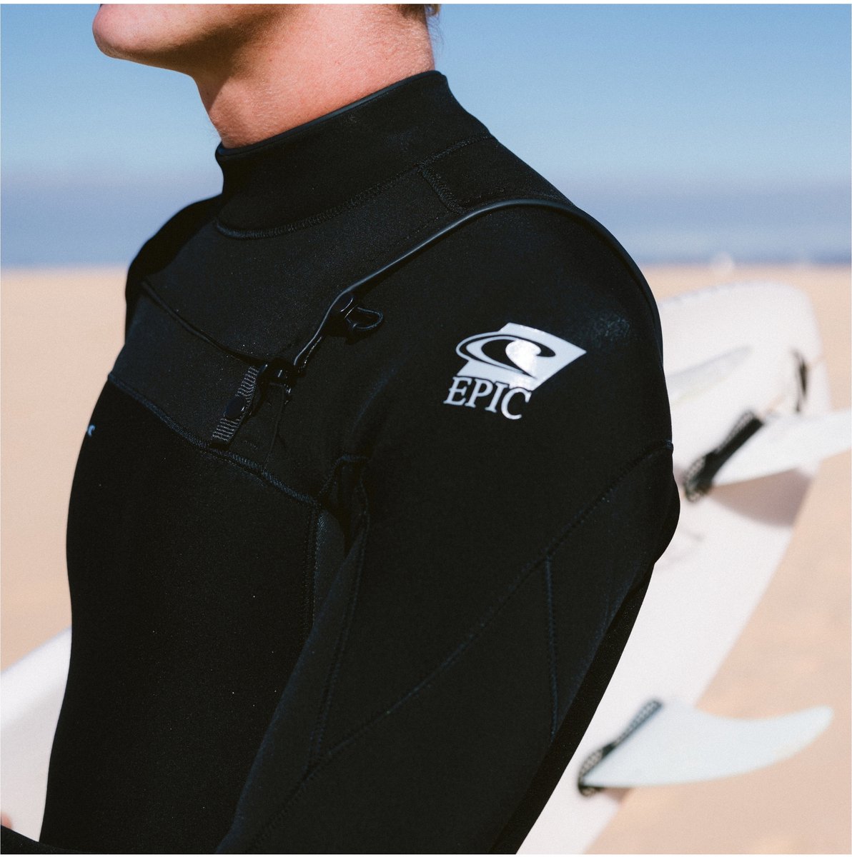 2025 O'Neill Heren Epic 4/3mm Borst Ritssluiting Wetsuit - Black