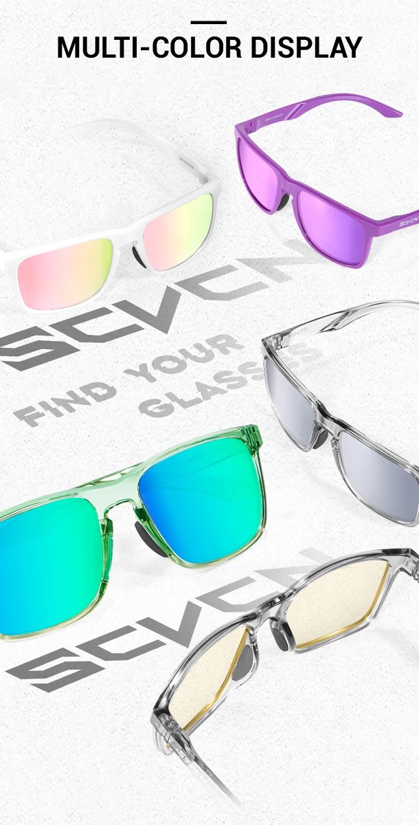 SCVCN® S235-QTC-04 - Zonnebril Piloten - Gepolariseerd Wayfarer Classic Zonnebril - Rechthoekig - Bril Hipster| Vierkant Rechthoekige - Carnavalsbril - Festival bril - Retro Zonnebril - Zonnebril Dames & Heren - Wit Montuur - Blauw Spiegel Glazen — afbeelding 3