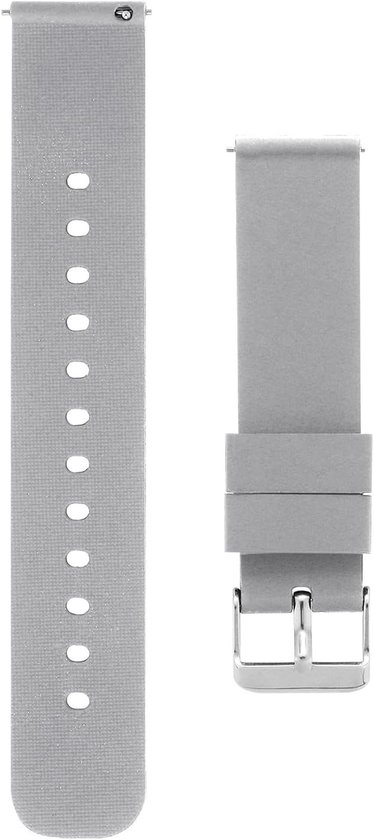 WOCCI 20mm Siliconen Horlogeband, Zachte Rubberen Vervangende Riem met Zilveren Gesp (Marineblauw