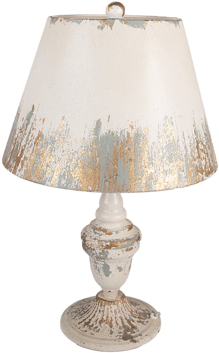 Clayre & Eef Tafellamp Ø 36x55 cm Beige Metaal
