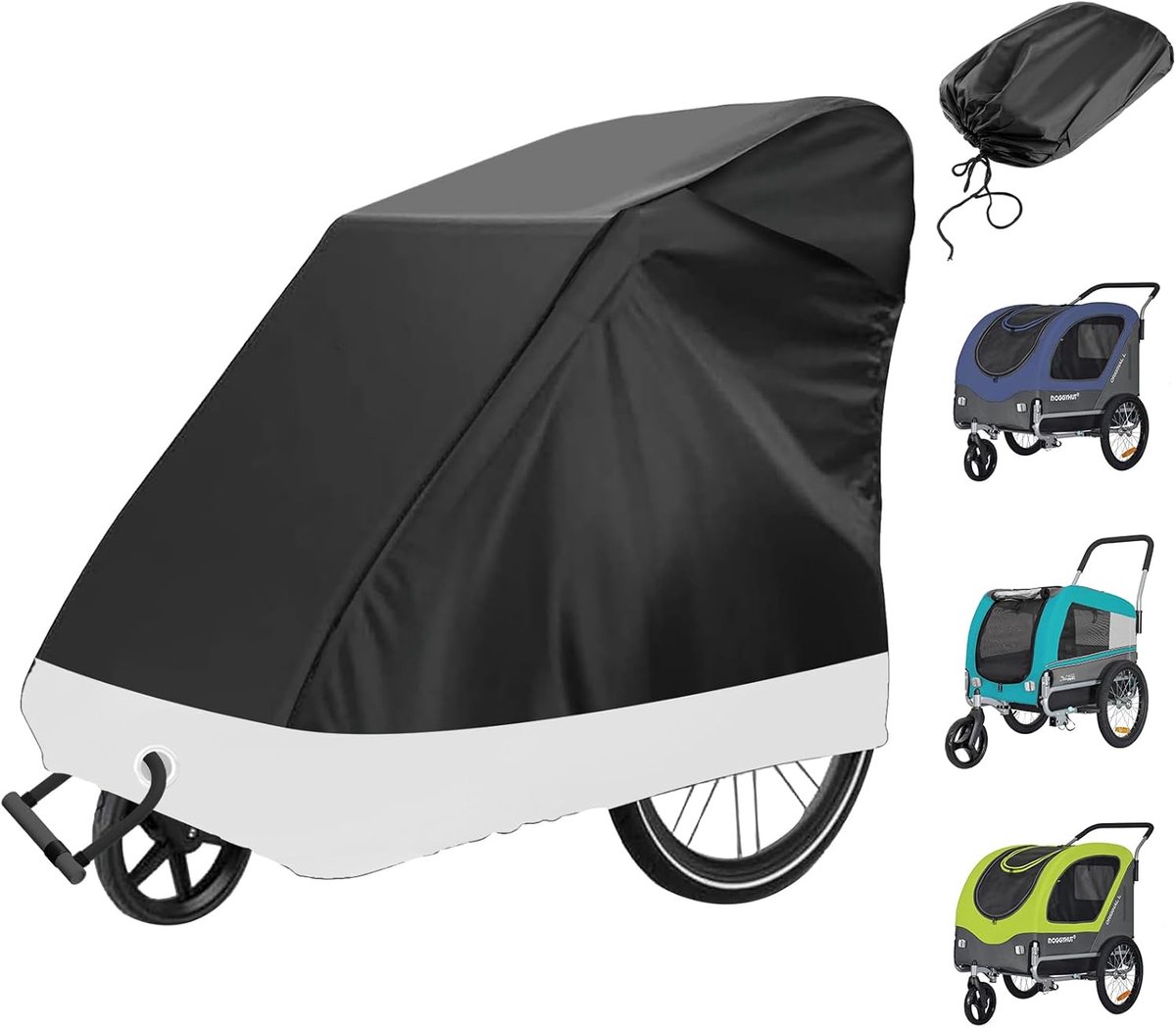 Fietsaanhanger met regenbescherming - universele afdekking - waterdicht