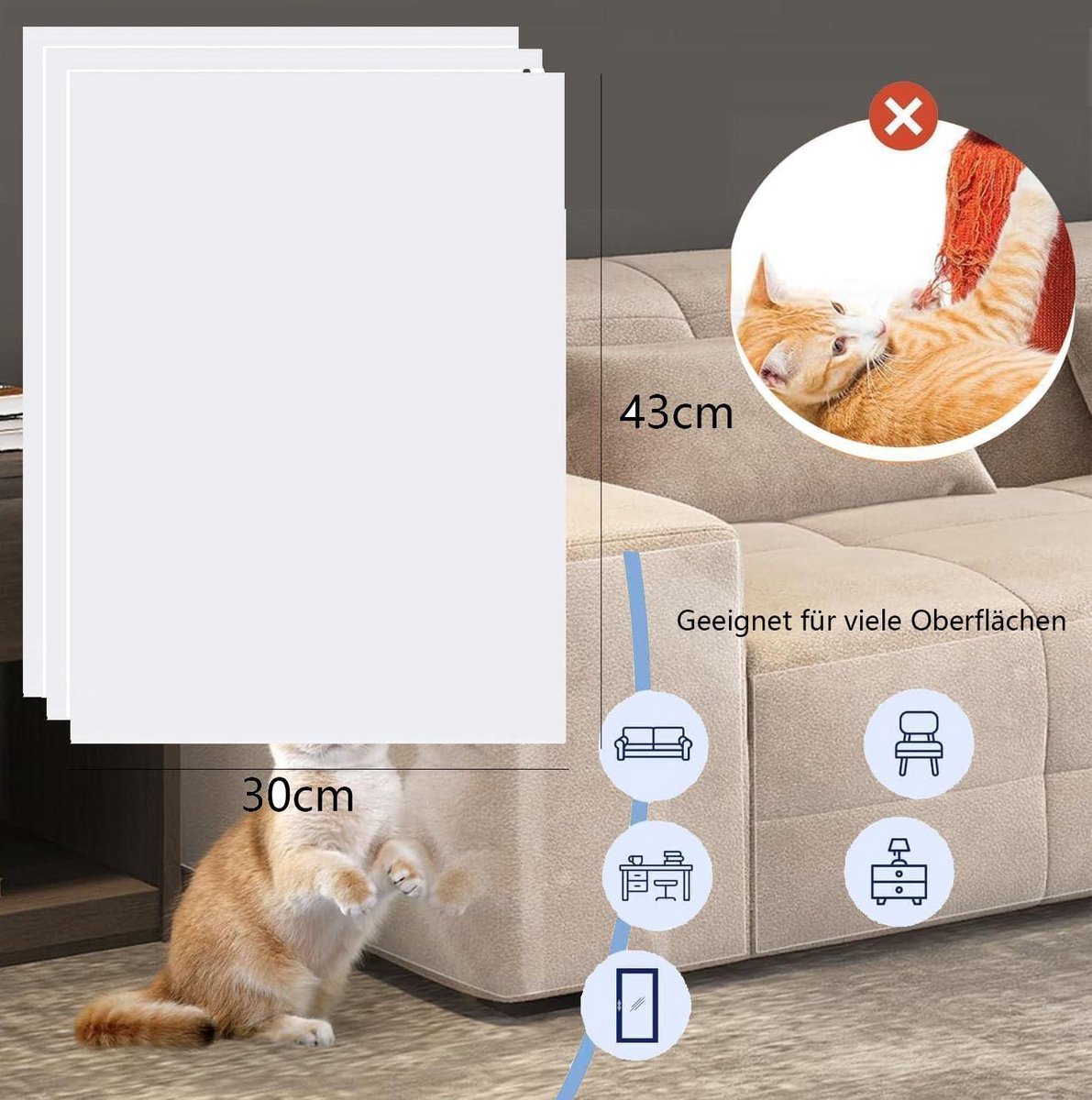 Transparante krabbescherming voor katten, 5 m × 30 cm, zelfklevende krabfolie om op maat te snijden, anti-kras tape voor bank, meubels, bank, deuren en muren, flexibele bankbescherming tegen Transparante krabbescherming voor katten, 5 m × 30 cm, zelfklevende krabfolie om op maat te snijden, anti-kras tape voor bank, meubels, bank, deuren en muren, flexibele bankbescherming tegen