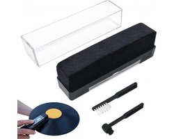 foto van Platenborstel Premium 2 in 1- Premium Platenborstel + Naaldborstel - Antistatisch - Platenreiniger - Schoonmaakset voor Vinylplaten - LP Borstel - Soft Brush Record Brush Antistatische Plaatborstel Van Carbon