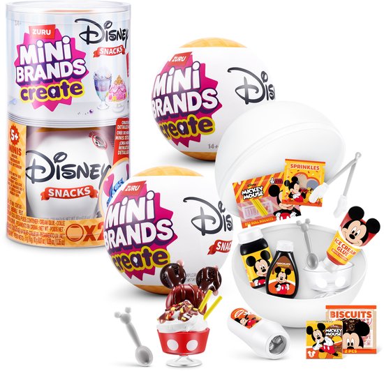 Lot de 2 capsules Mini Brands Create Disney Snacks Série 1 de ZURU