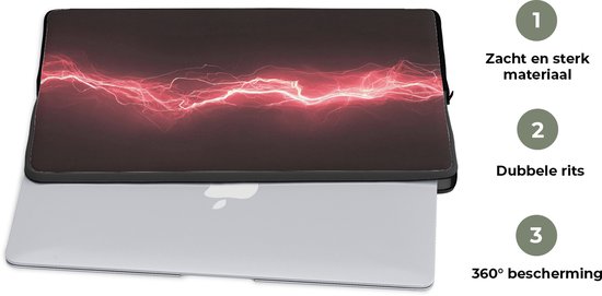 Housse pour ordinateur portable 15,6 pouces - Gaming - Rouge - Alimentation - Énergie - Ligne - Dimensions intérieures 37 x 26 cm - Dos noir