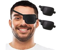2 Stuks 3D Ooglapjes voor Volwassenen – Linkeroog – Lui Oog Therapie & Herstel – Comfortabel, Zacht & Herbruikbaar – Zwart – Verstelbaar Oogmasker