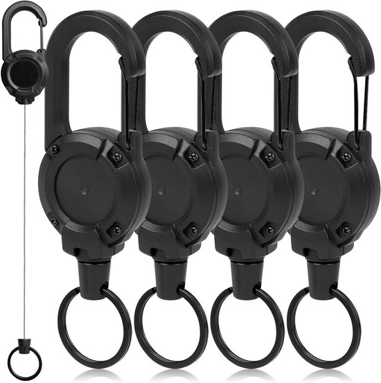 Intrekbare Sleutelhouder Met 60 Cm Stalen Kabel Set Van 4 Geschikt intrekbare-sleutelhouder-met-60-cm-stalen-kabel-set-van-4-geschikt