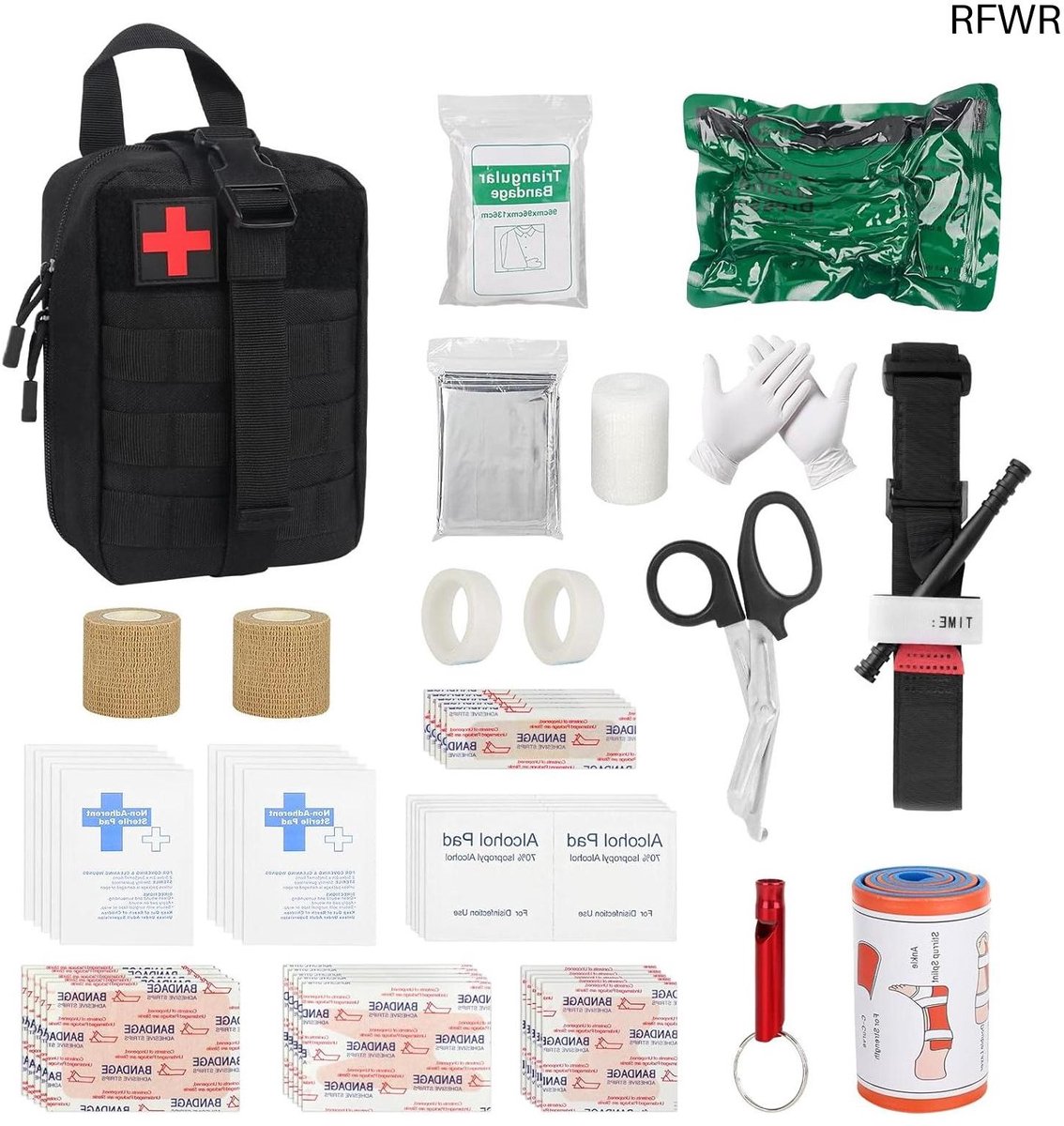 RFWR® Professionele 54-delige EHBO-set voor outdoor- en overlevingsactiviteiten