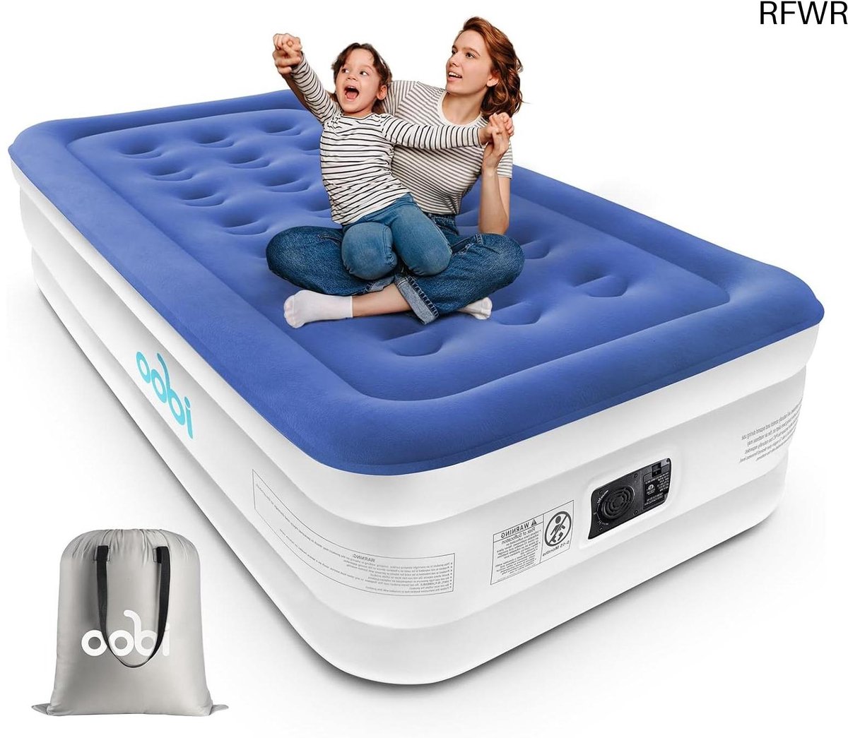 RFWR® Opblaasbaar matras met ingebouwde elektrische pomp - Zelfopblazend logeerbed voor 1 persoon