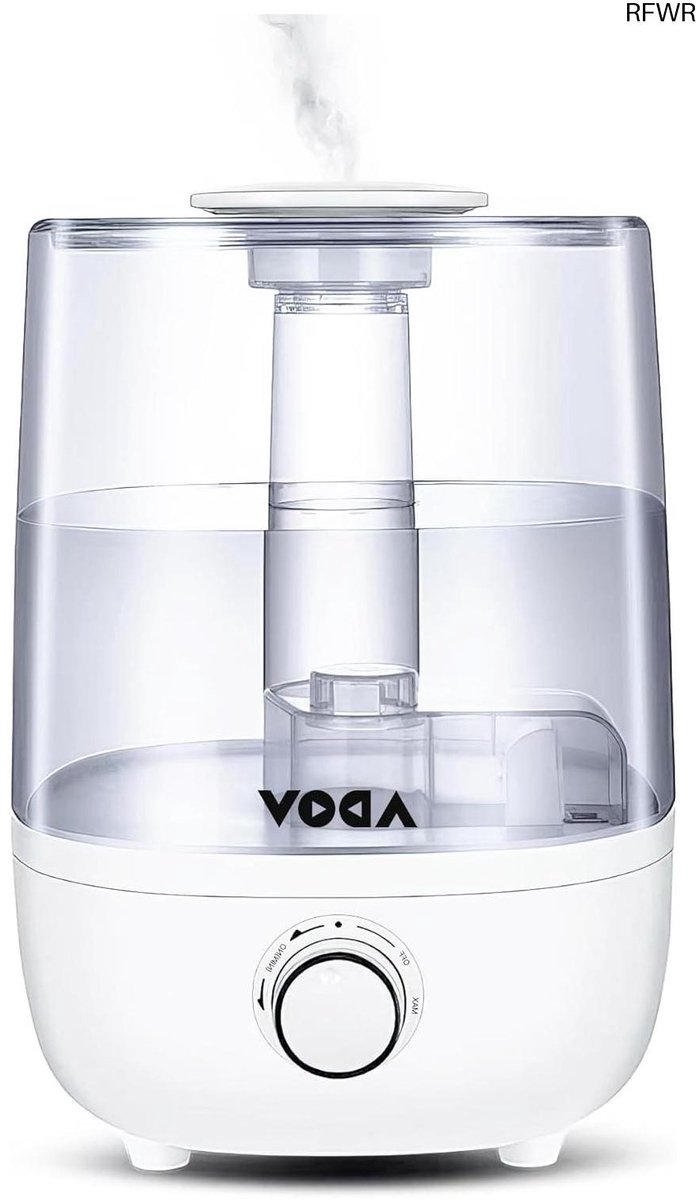 RFWR® Luchtbevochtiger 4L Cool Mist met 360° Draaibaar Mondstuk – Stille Ultrasone Bevochtiger voor Slaapkamers en Gezinnen