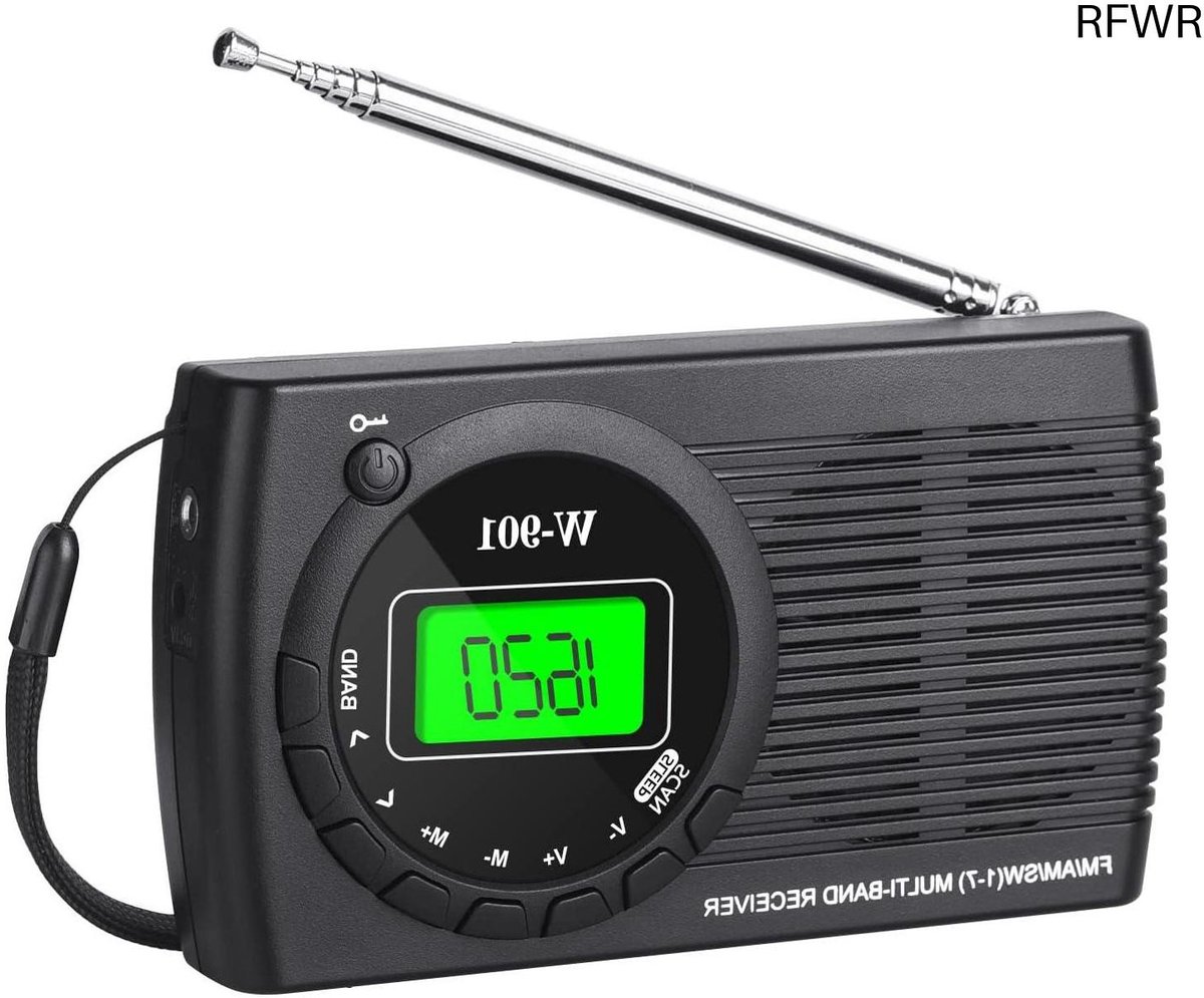 RFWR® Draagbare FM/AM/SW Radio met Schermweergave en Koptelefoonaansluiting