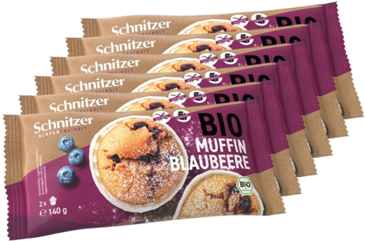 Schnitzer | Muffin Bosbessen | 6 stuks | 6 x 140 gram