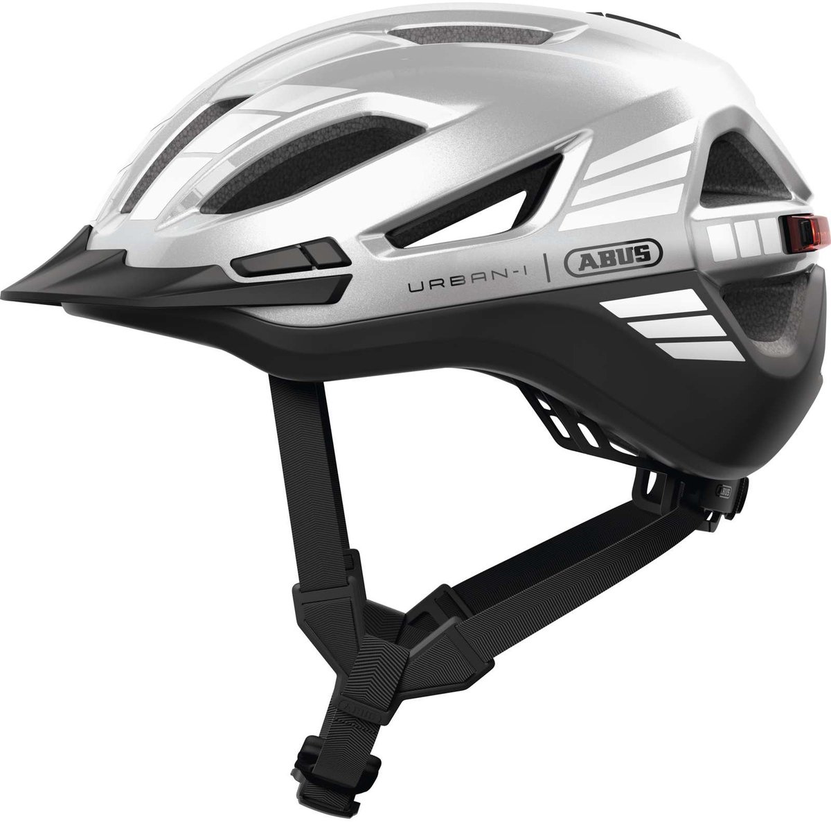 Fietshelm ABUS URBAN-I 4.0 ACE signal silver L - 57-61 cm - zilver - Geschikt voor gebruik op elektrische fietsen - stadsfietsen - 300 g