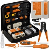 Netwerk Tester | Complete Set in etui | RJ45/RJ12/RJ11/Cat5/Cat5e/Cat6/UTP/LAN | Kabeltester Met Krimptang & LSA tang