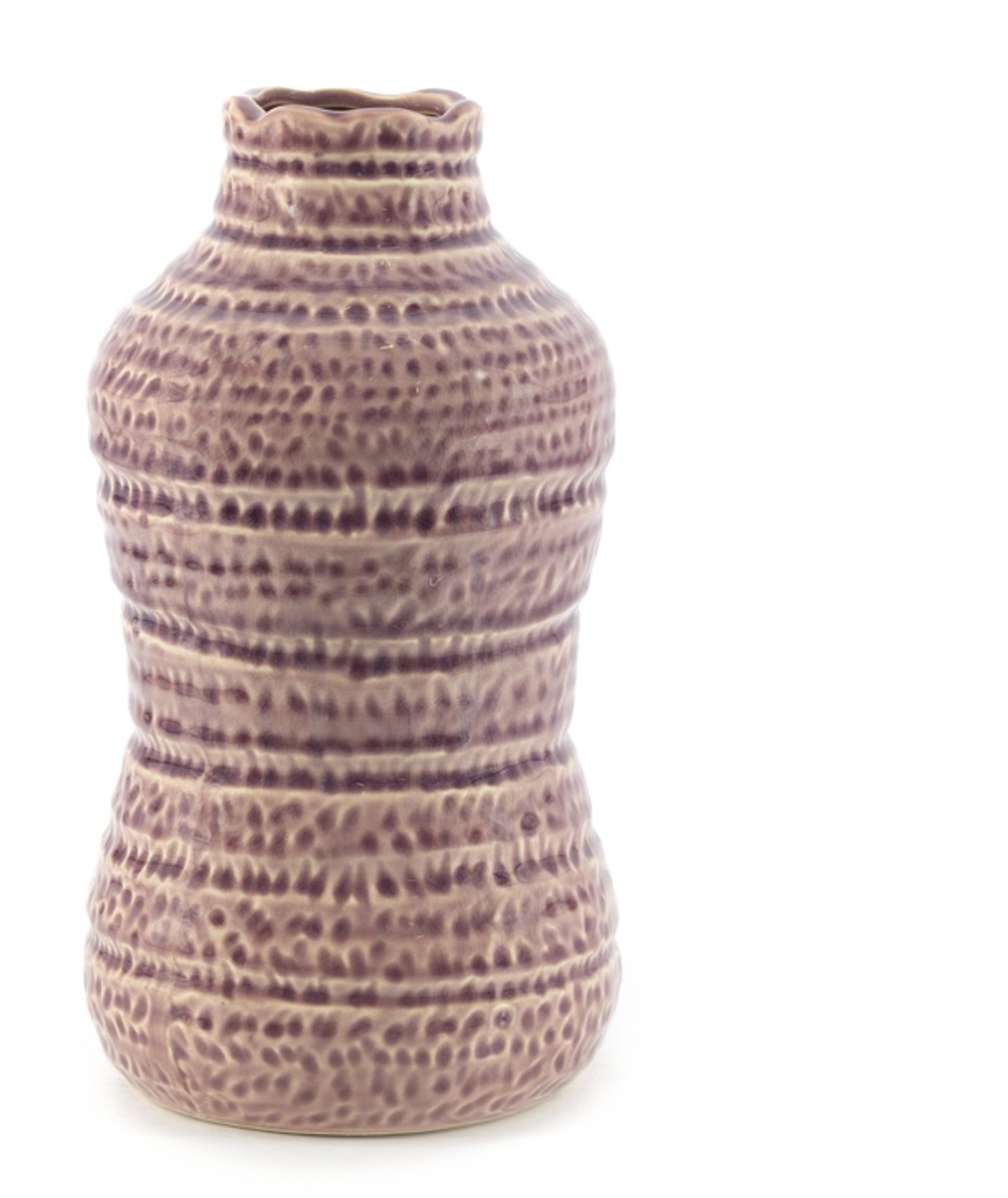 homebound by ky Aardewerk vaas curve paars | bloemenvaas | 14,5x14,5x26cm