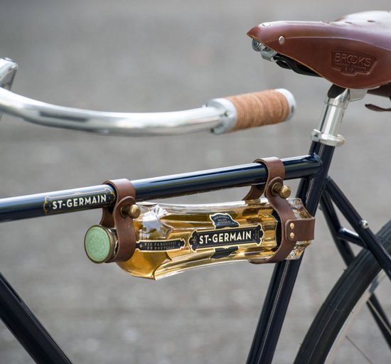 Wine Carrier Rack - Bicycle Bottle Houder voor het maken van wijn - Zwart Leer van M-Wave — afbeelding 4