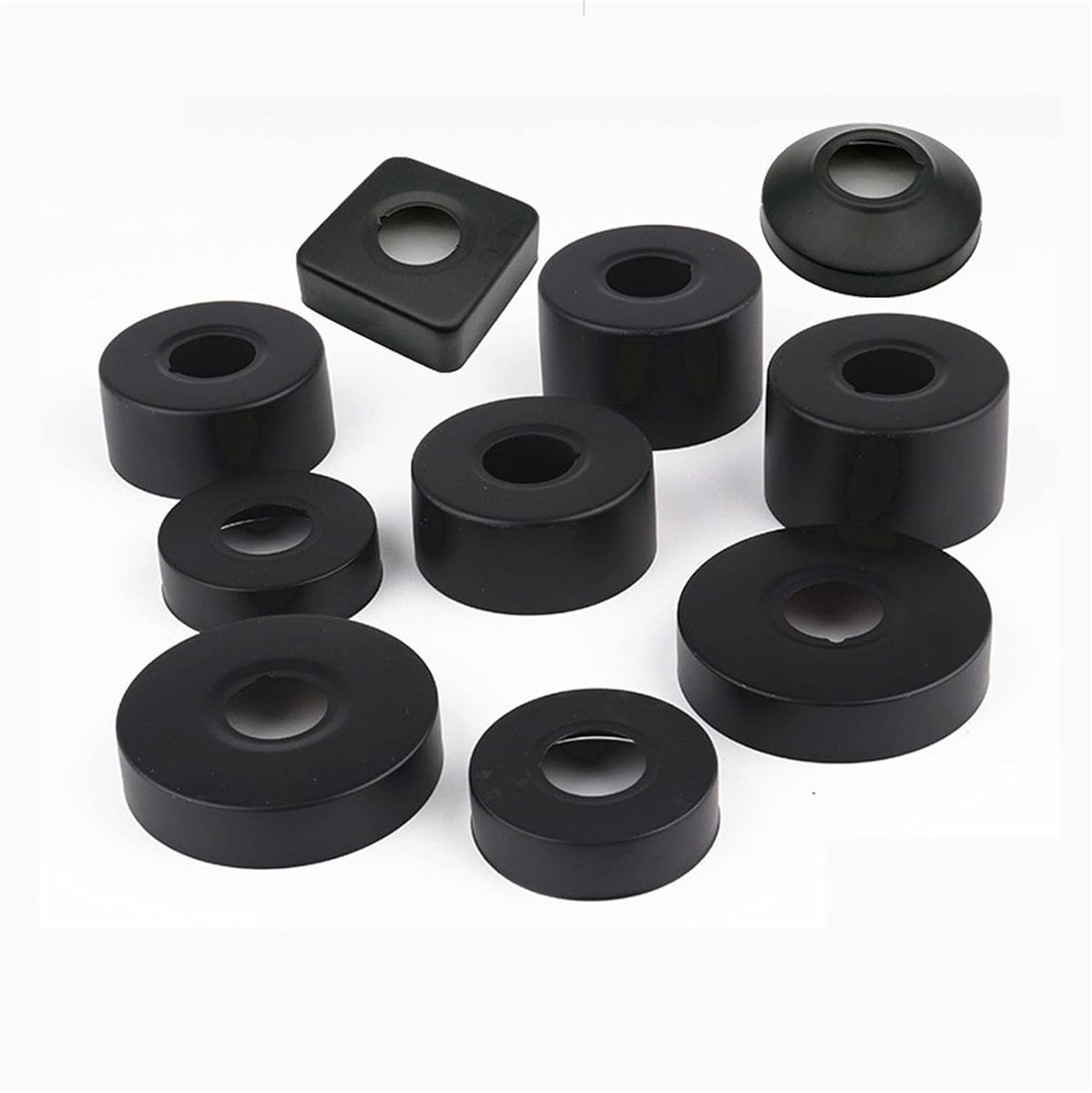 TEOZBLU 4 stuks Split tweedelig verchroomd roestvrijstalen kraan, binnendiameter 28 mm, kraanafdekking, ventieldeksel voor het gat van de kraanplug