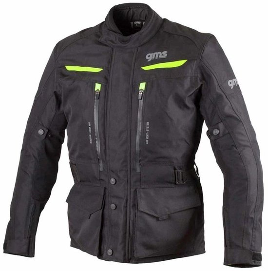 gms Gear Zwarte Neon Textiele Motorjas - Maat L - Jas