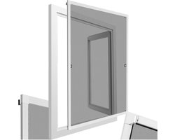 tectake® Inzethor - Raamhor - 80 x 100 cm - Aluminium Kozijn - Voor Raamkozijnen, op maat verstelbaar zonder boren en schroeven - Muggengaas - Wit
