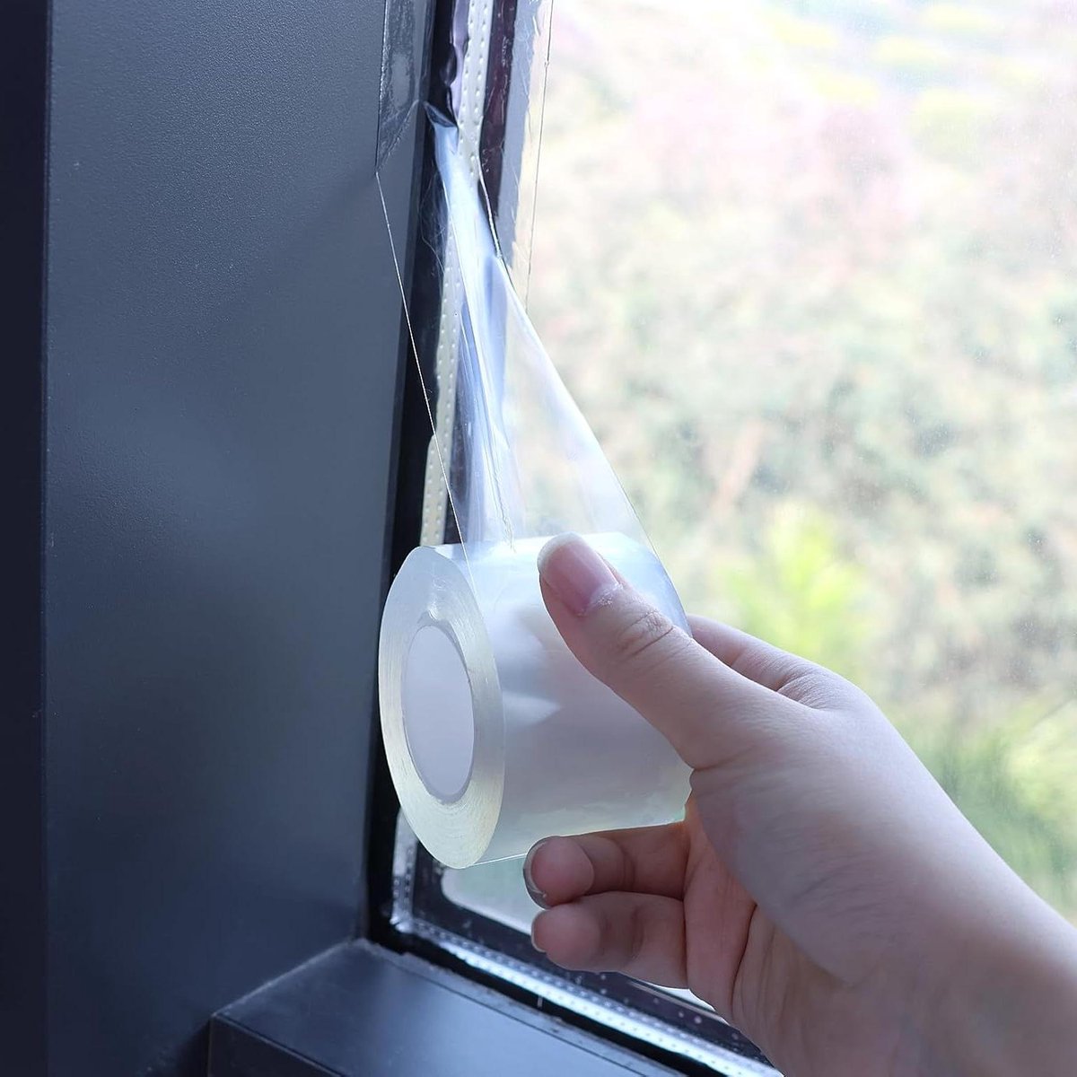 Sealing Tape Self-Adhesive for Doors and Windows Draught Excluder 5 x 10 m Transparent Weatherproof Seal for Interior Door Underside Wind Strip
