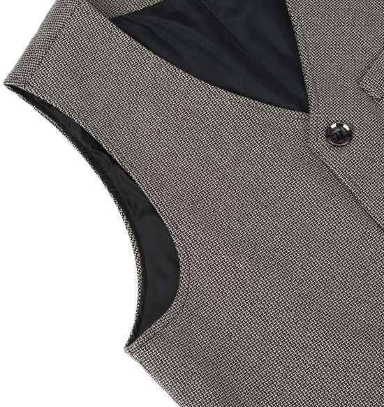 Harris Tweed Vestje Wales Met Revers In Black Herringbone – Harris Tweed Shop