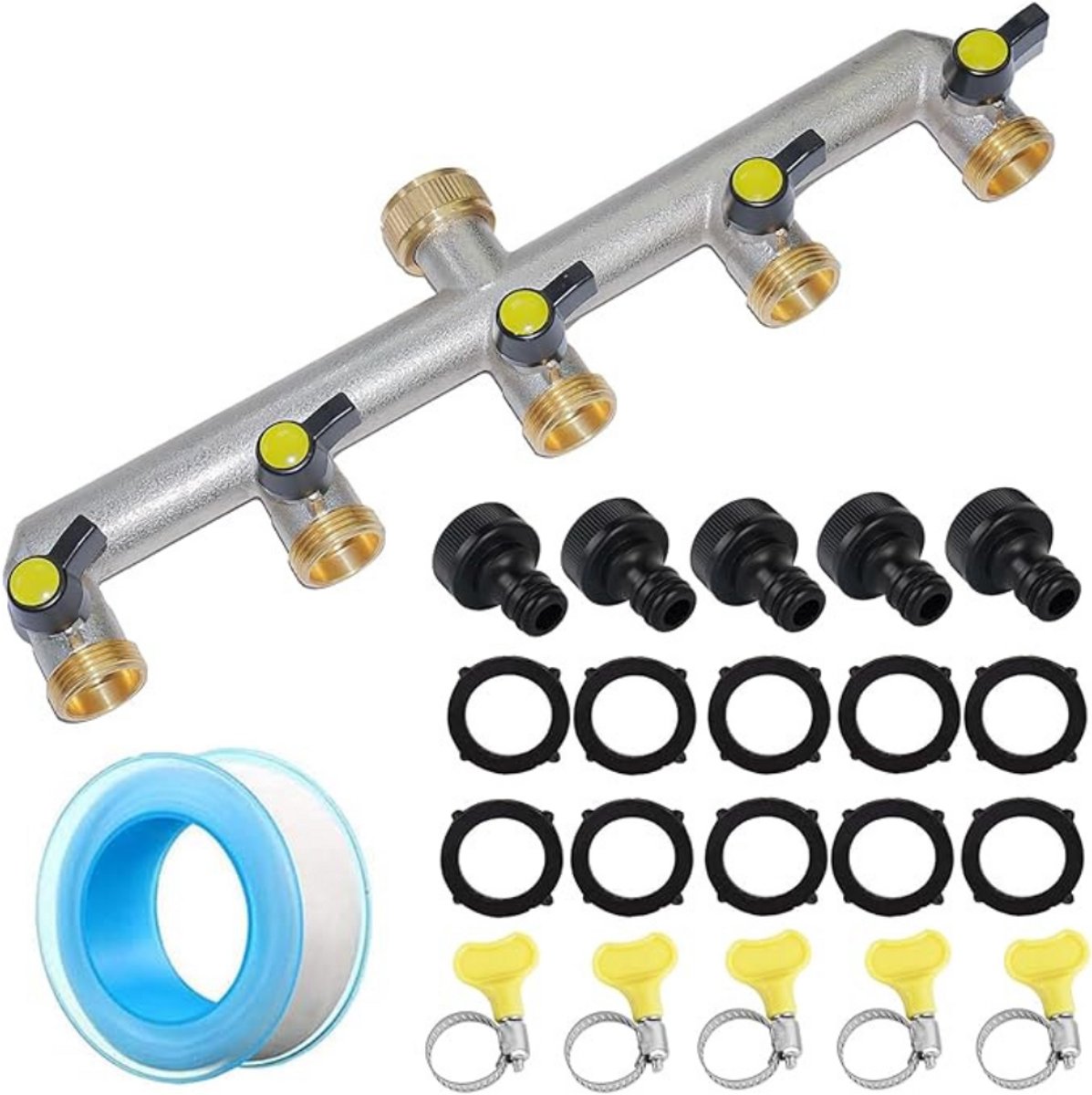 Goodivery® - Waterverdeler - Kraan Splitter - Tuinslang Splitter - 25x15x5 -geel