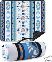 Lexorion Comfort Picknickkleed - Picknickdeken - Waterdicht Picknickkleed - 200x200 cm - Comfortabel, Extra Groot en Opvouwbaar Buitenlaken - Ideaal voor Picknick, Strand, Camping en Speeltuin - Groot en Zandbestendig Dekens voor 6-8 Personen - Blauw