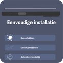 Zijkant van een Xiaomi 15 Ultra met glasbescherming, met tekst 'Eenvoudige installatie', 'Geen vlekken', 'Geen luchtbellen' en 'Gebruiksvriendelijk'.