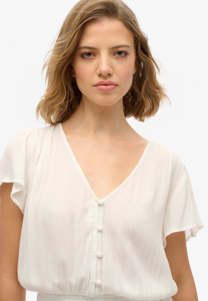 Superdry Printed Playsuit L Vrouw Creme