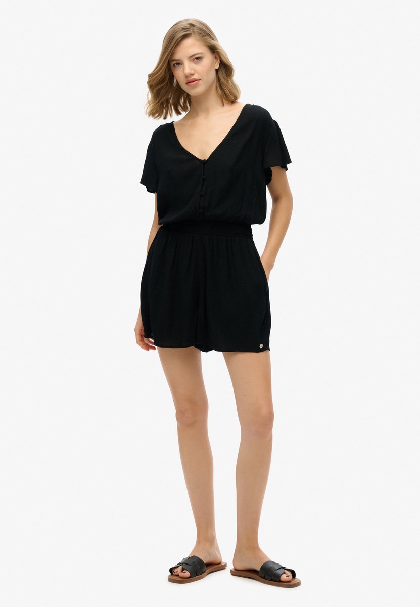 Superdry Playsuit met print en korte mouwen Dames Jurken Zwart