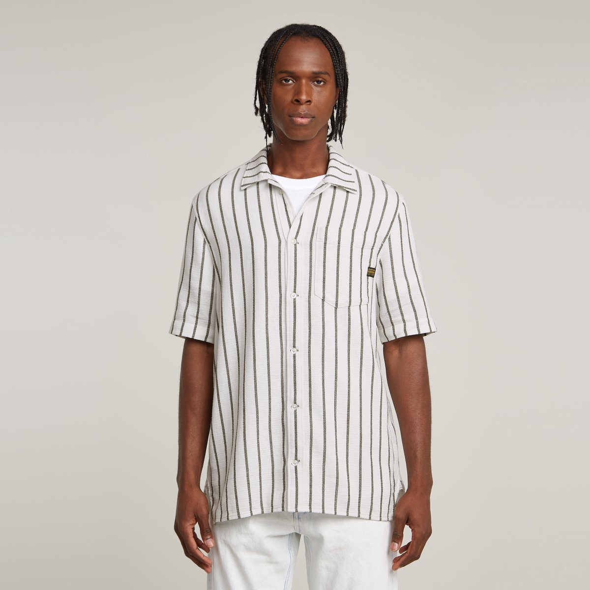 G-Star One Pkt Regular Shirt ss Heren Shirts Olijf