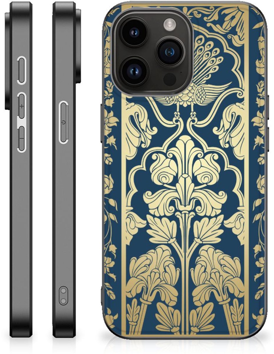 Back Cover voor iPhone 15 Pro Max Bloemen Hoesje Beige Flowers