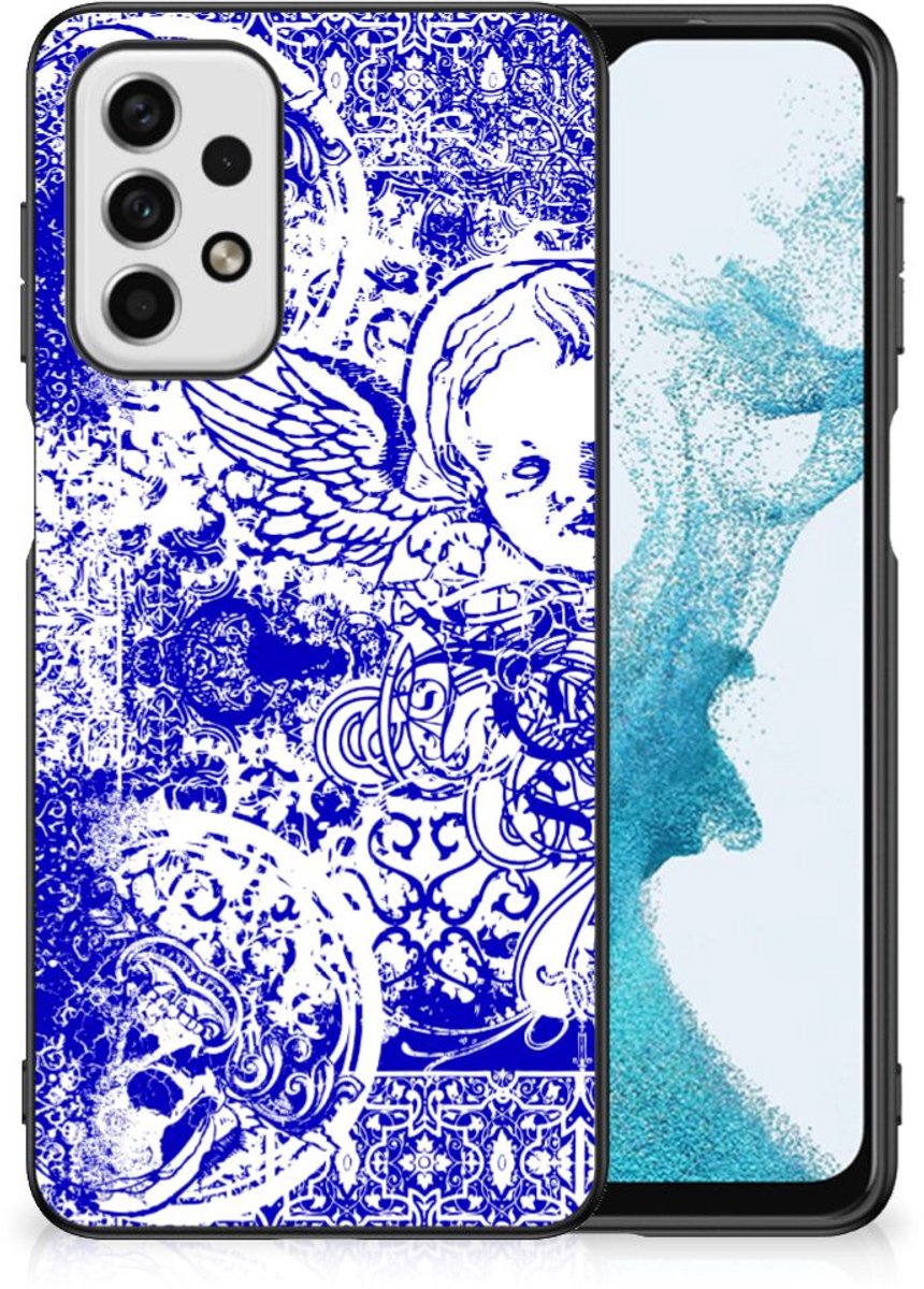 Telefoonhoesje Samsung Galaxy A23 Angel Skull Blauw