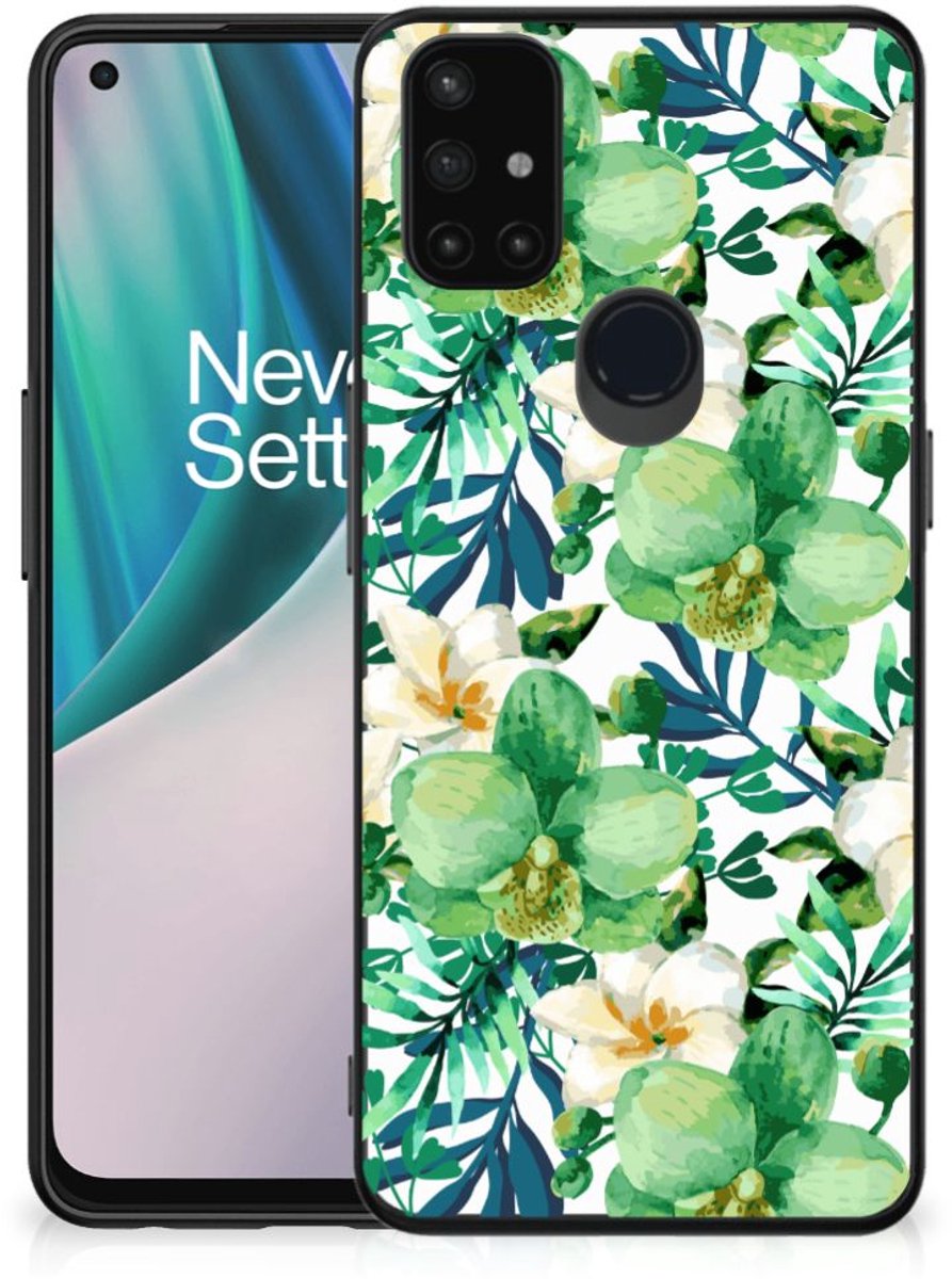 OnePlus Nord N10 5G Bloemen Hoesje Orchidee Groen