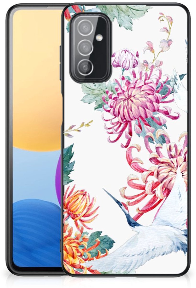 Samsung Galaxy M52 Dierenprint Telefoonhoesje Bird Flowers