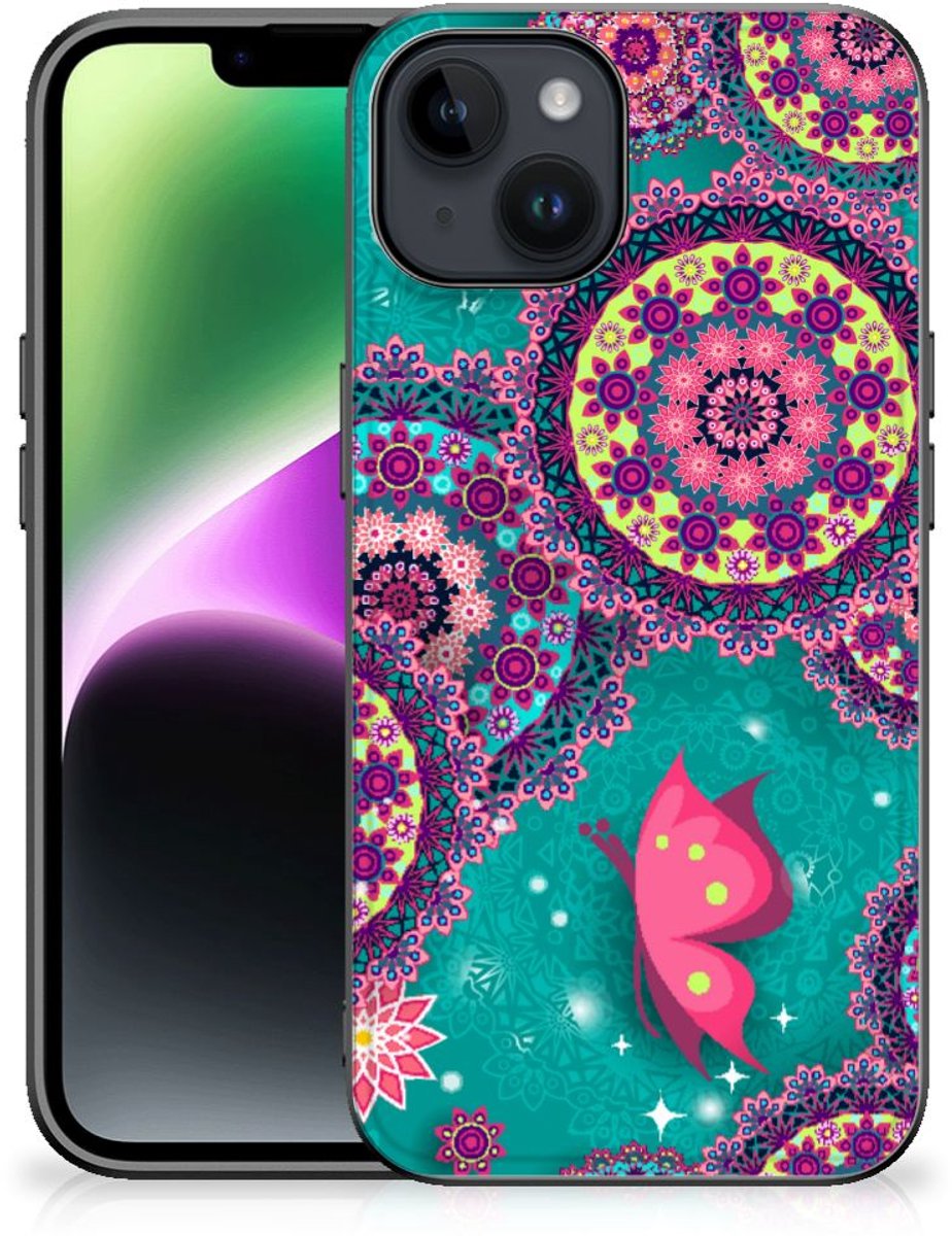 iPhone 15 Leuk Telefoonhoesje Cirkels en Vlinders