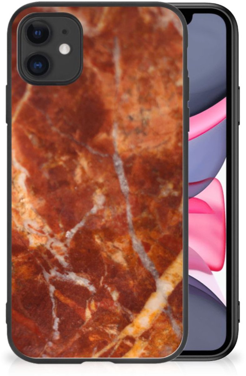 iPhone 11 Marmeren Print Telefoonhoesje Marmer Bruin